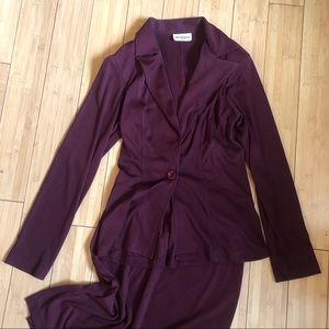 70’s style Plum Skirt Suit Set